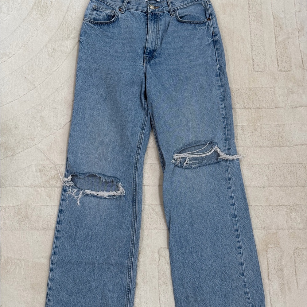 Zara Light Blue Distressed Jeans